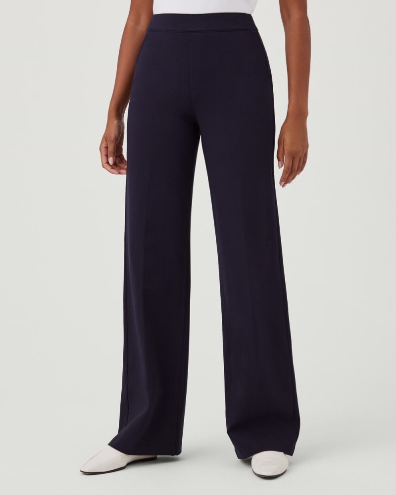 Spanx The Perfect Pant, Wide Leg Women's Pants Navy | 26AQNPMLO