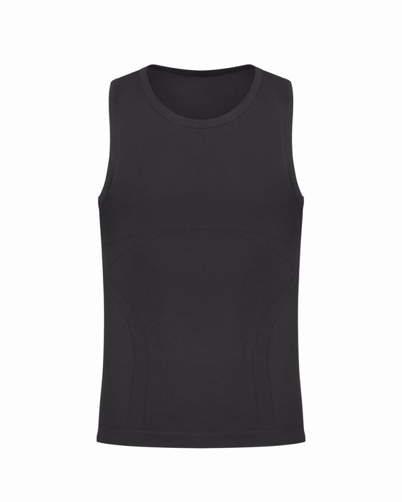 Spanx Ultra Sculpt Seamless Men\'s Tank Top Black | 15FYHBVEQ