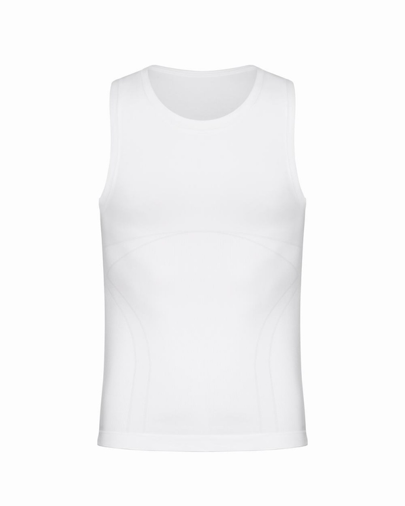 Spanx Ultra Sculpt Seamless Men\'s Tank Top White | 72EQOZWBI