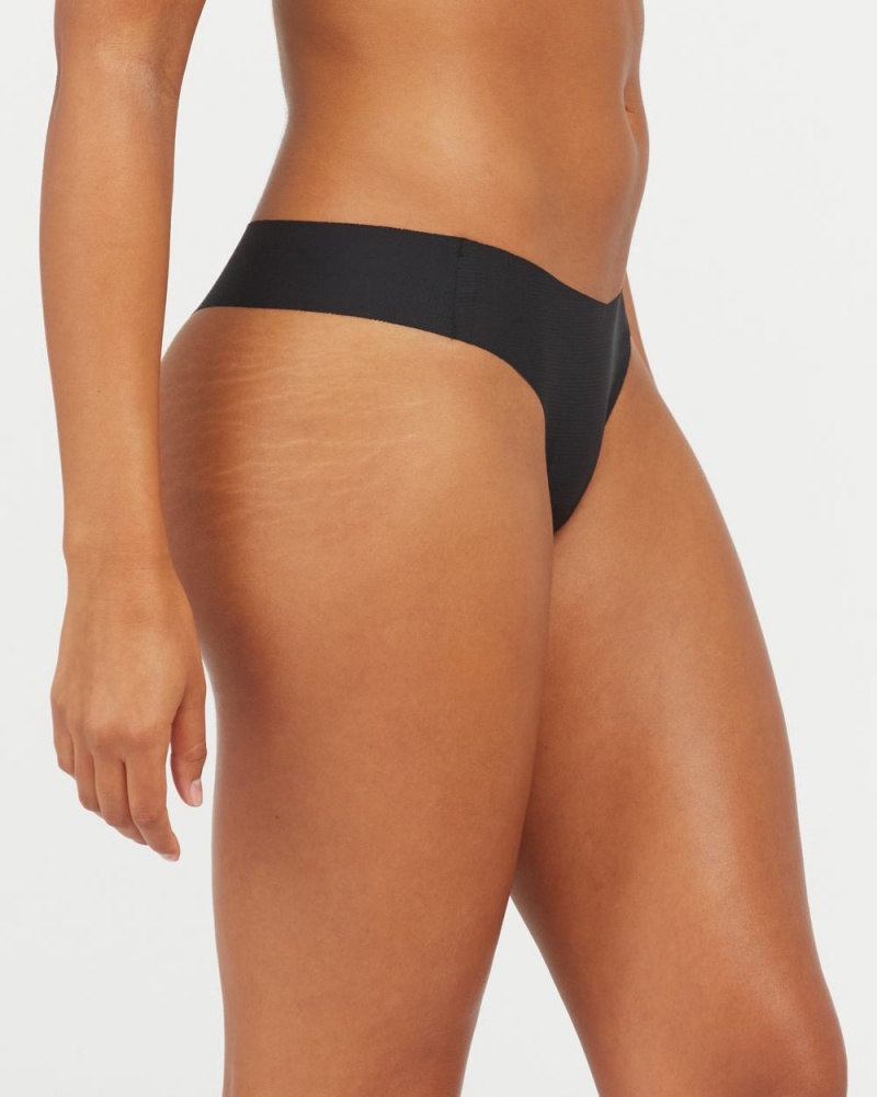 Spanx Under Statements® Women's Thong Black | 56QGVCWTF