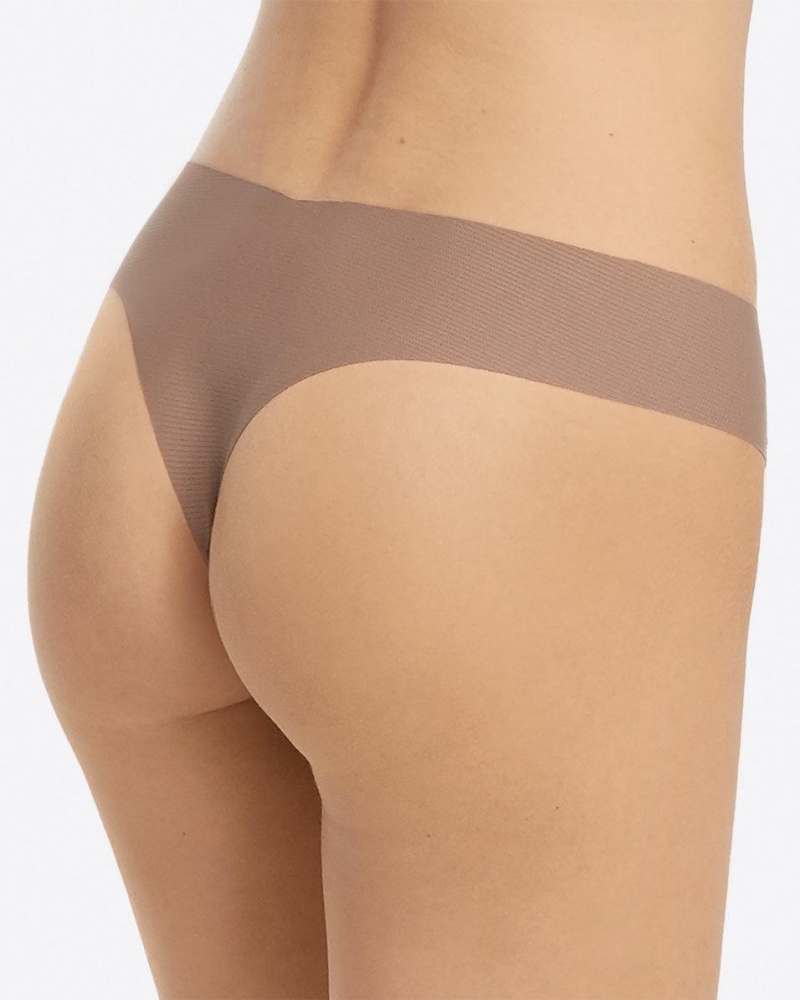 Spanx Under Statements® Women's Thong Grey Brown | 10NRHACSF