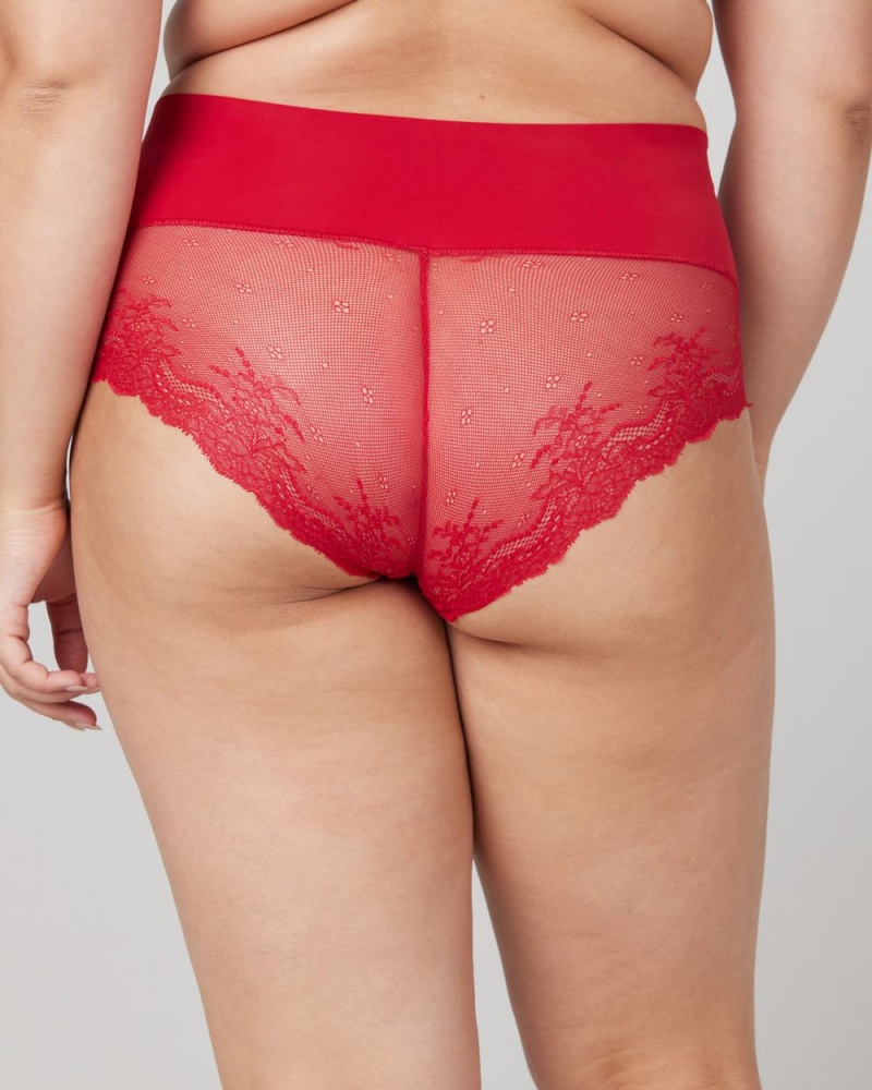 Spanx Undie-tectable® Lace Hi-Hipster Women's Panties Red | 23XNWBAZS