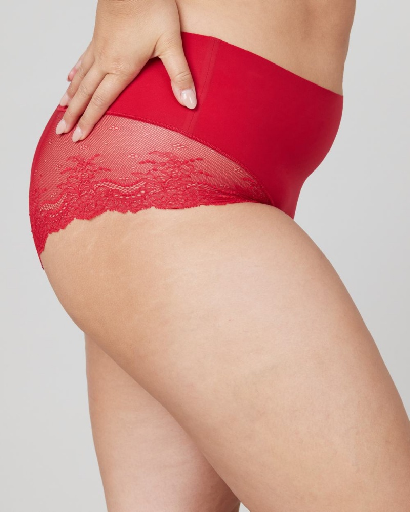 Spanx Undie-tectable® Lace Hi-Hipster Women's Panties Red | 23XNWBAZS