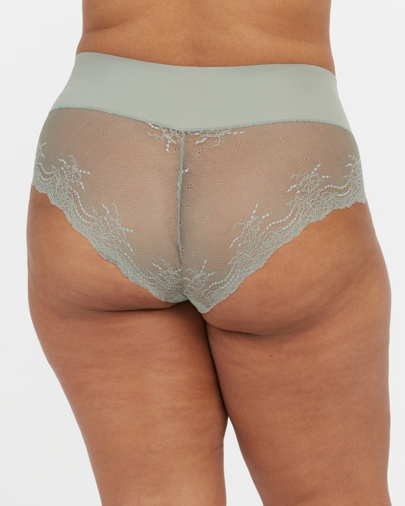 Spanx Undie-tectable® Lace Hi-Hipster Women's Panties Olive White | 34AIETCOF