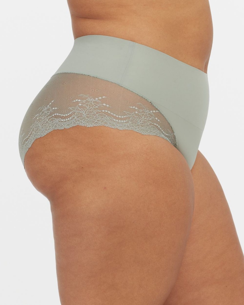 Spanx Undie-tectable® Lace Hi-Hipster Women's Panties Olive White | 34AIETCOF