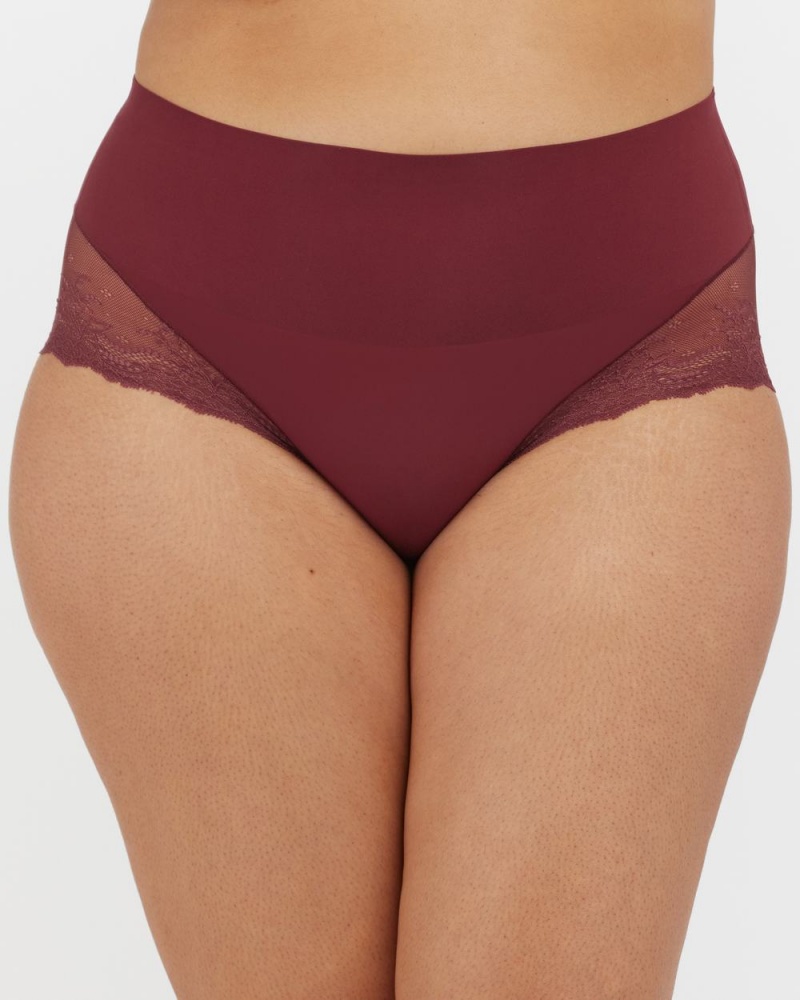 Spanx Undie-tectable® Lace Hi-Hipster Women\'s Panties Burgundy | 32MYRGAZT