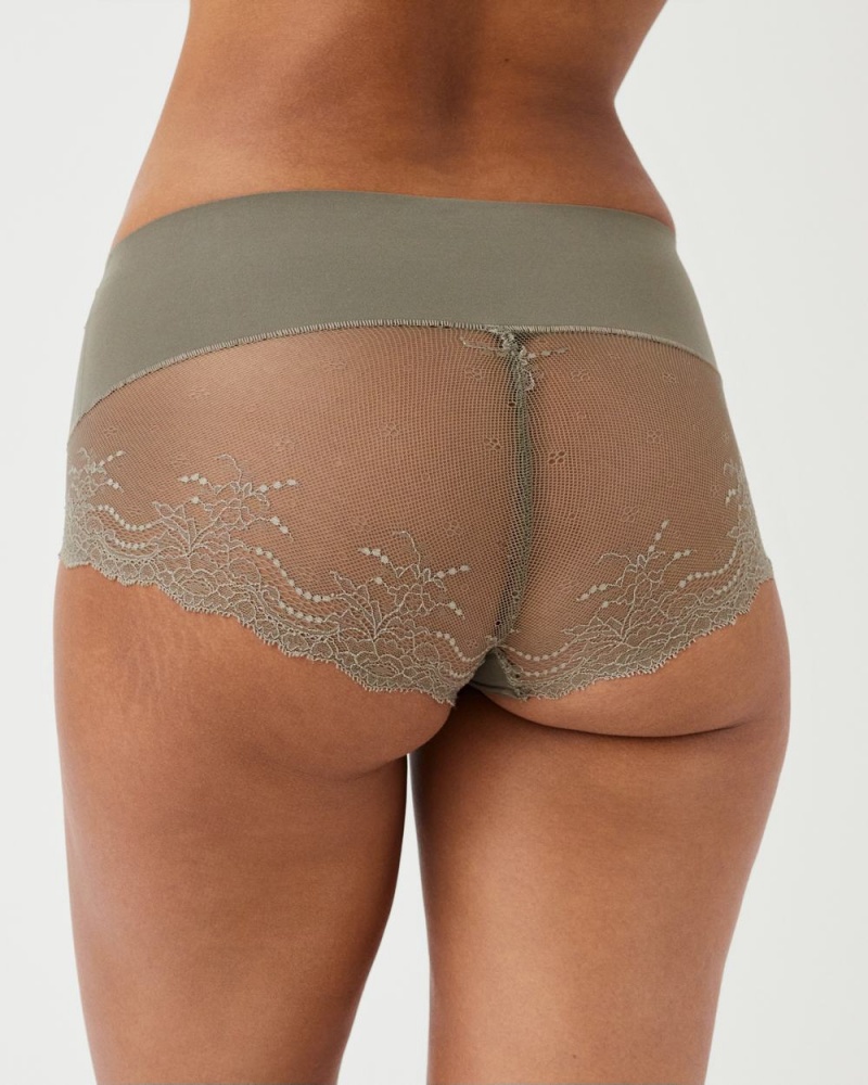 Spanx Undie-tectable® Lace Hi-Hipster Women's Panties Olive | 76LHUNMCJ