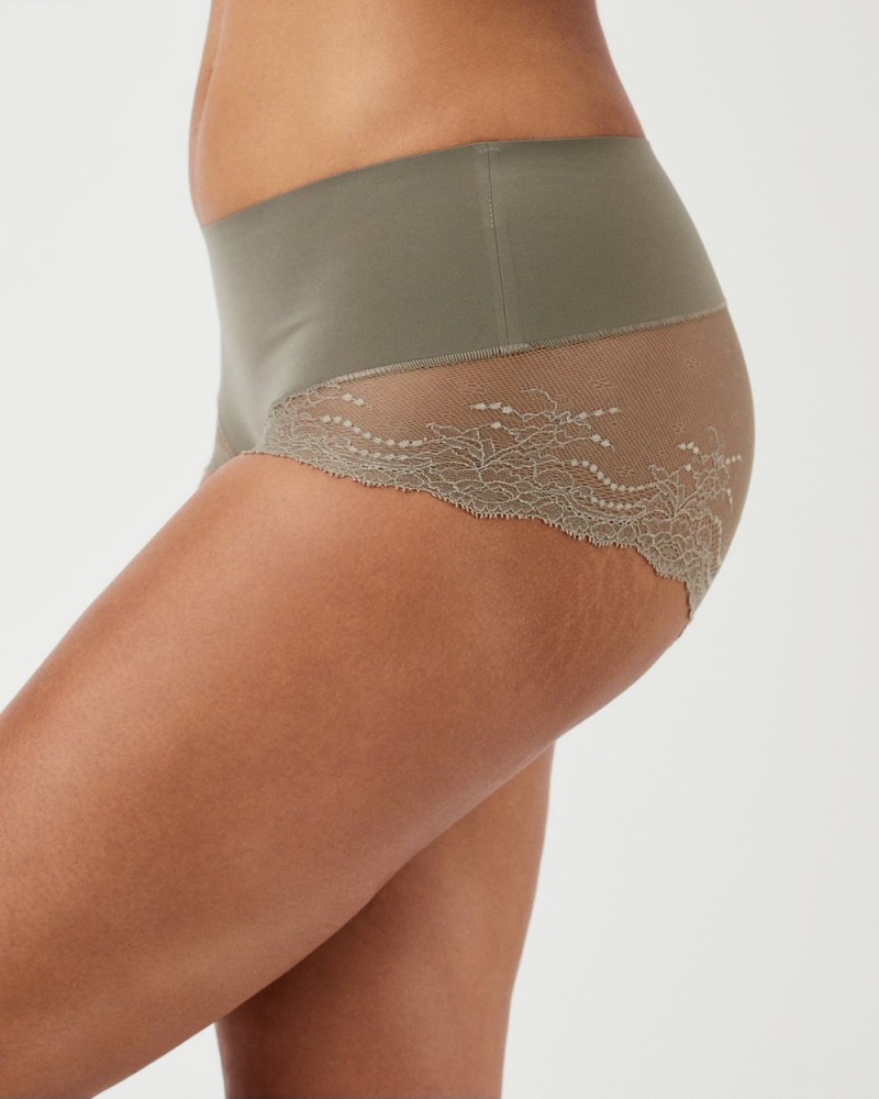 Spanx Undie-tectable® Lace Hi-Hipster Women's Panties Olive | 76LHUNMCJ