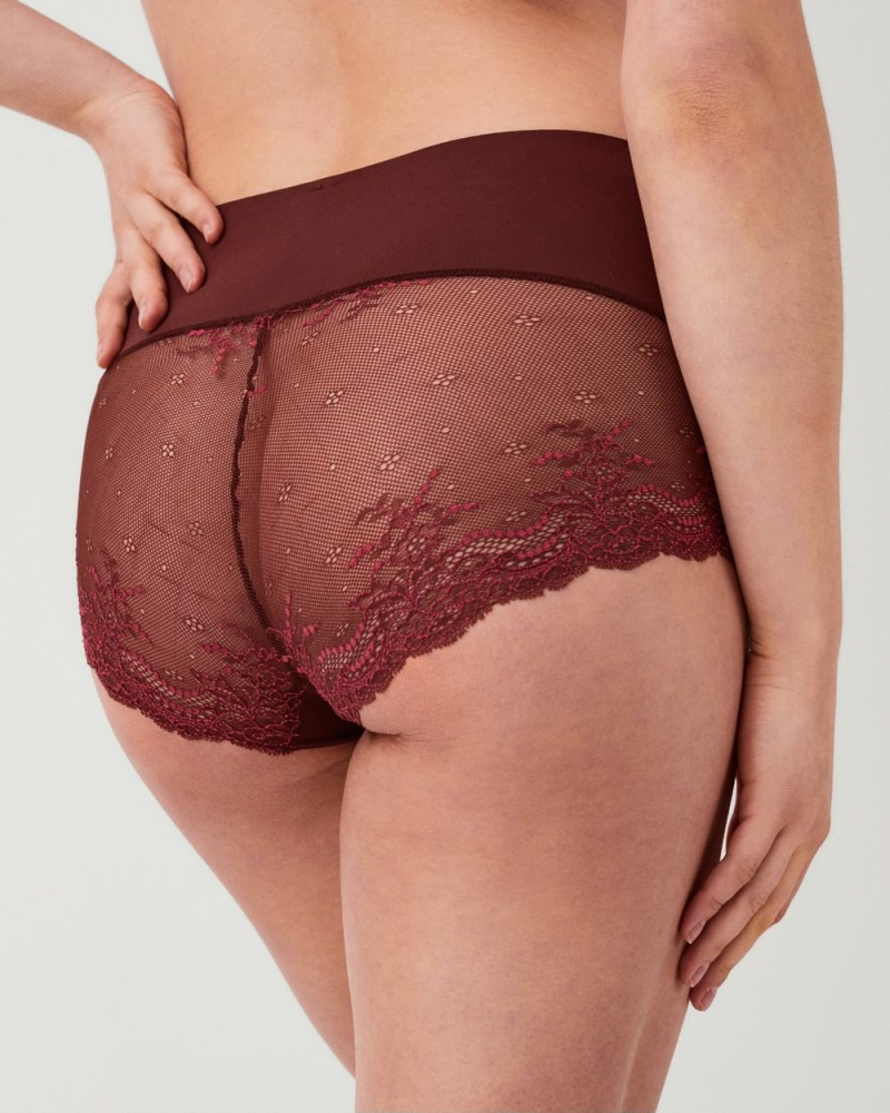 Spanx Undie-tectable® Lace Hi-Hipster Women's Panties Brown / Rose | 48YOXUEHZ